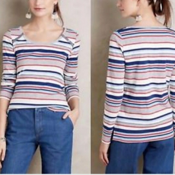 Anthro. | Evan Top in Yellow Green Stripe - Picture 7 of 7